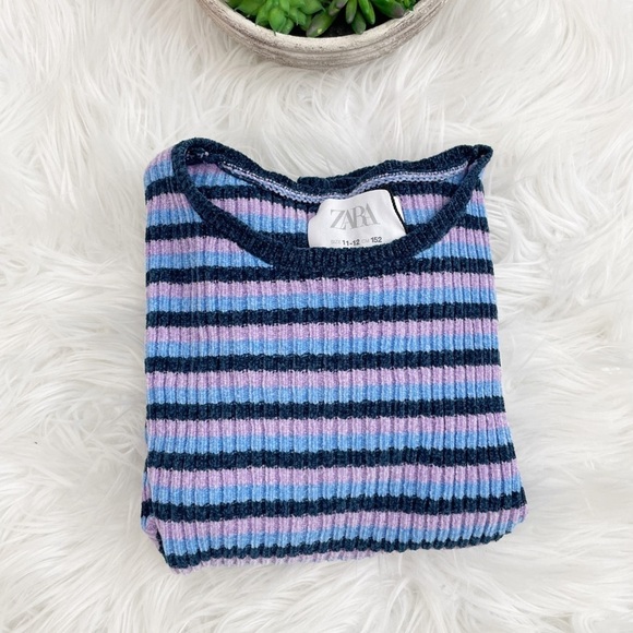 Zara Kids Girls (2) Bundle Striped Crewneck Long Sleeves Sweater Size 11-12 - Picture 3 of 12